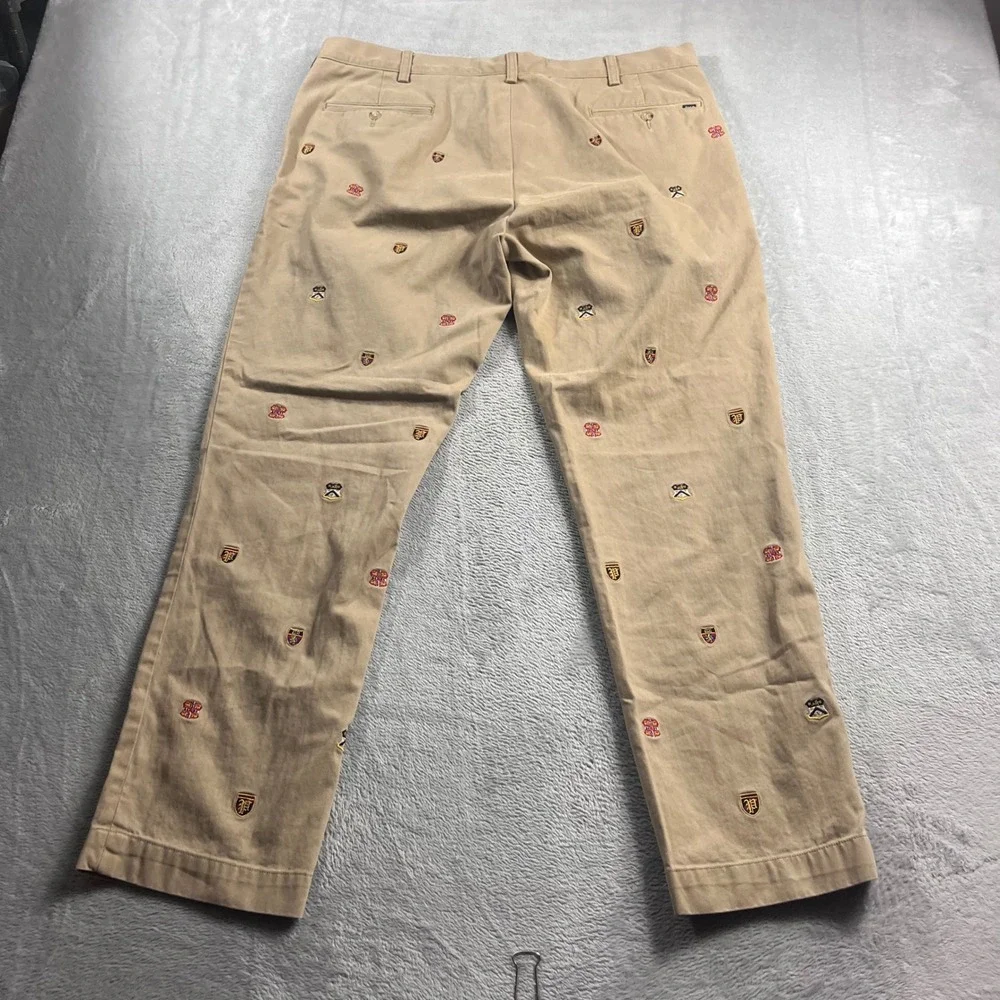 Polo Ralph Lauren Mens 38x30 Slim Fit Embroidered Crest Chino Pants Tan Khaki